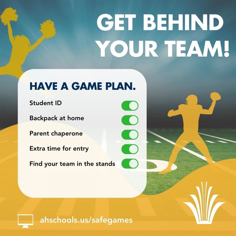 Get behind your team have a game plan graphic
