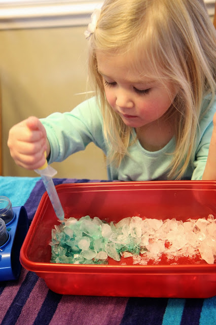 Creating ice volcano