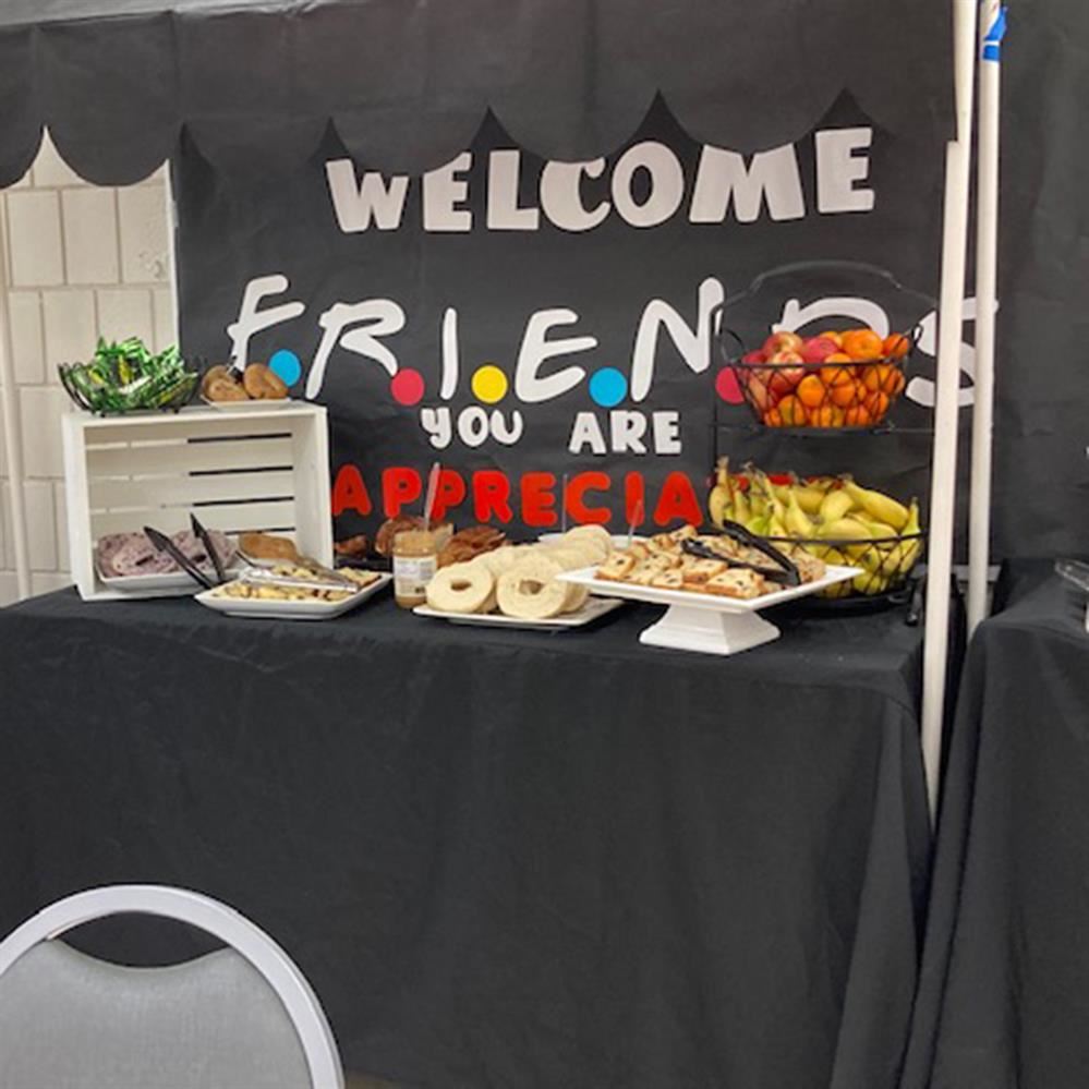 table with healthy breakfast foods and snacks