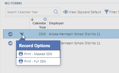 dropdown menu