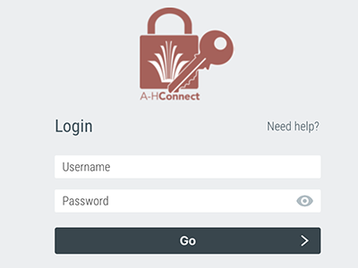 AH Connect login screen