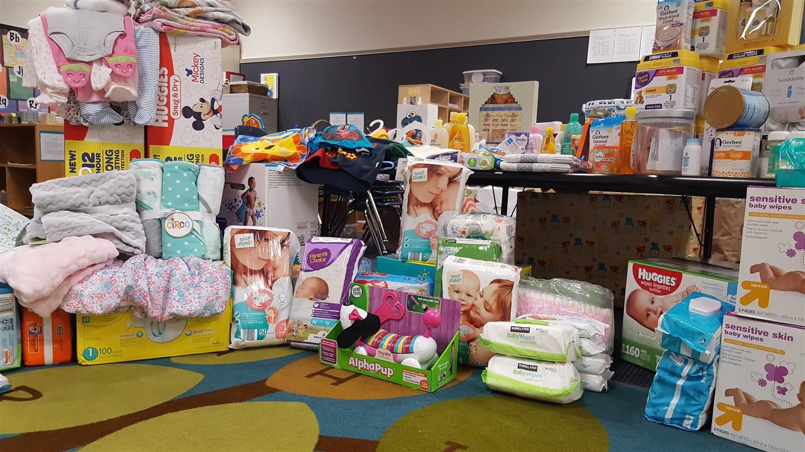 Donations for community baby shower