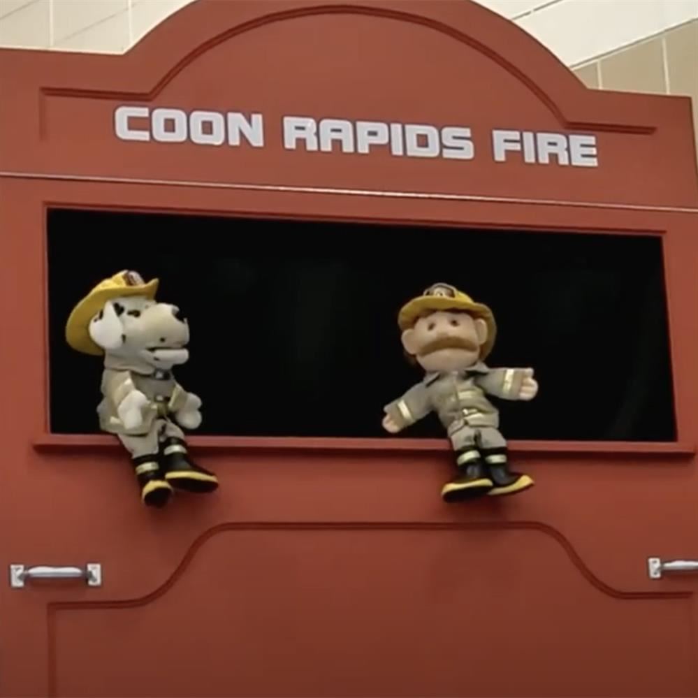  puppets of firefighter and firefighter dog