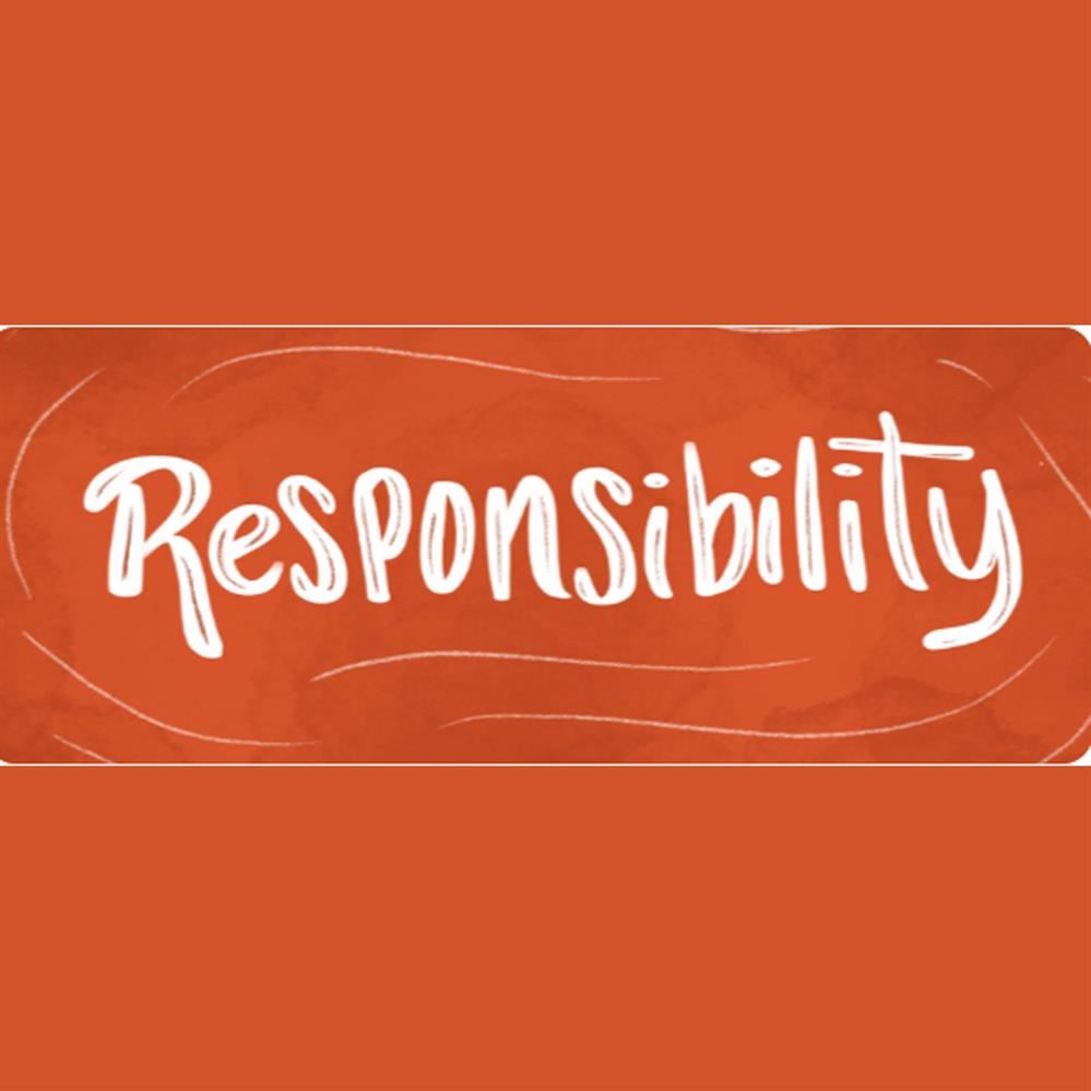  Orange graphic with the word Responsibility in the center