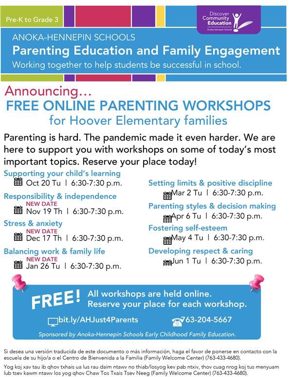 Hoover parenting workshops 