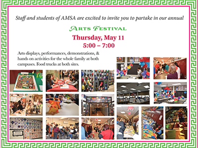 collage of photos from previous Art Fest events with text showing the details 