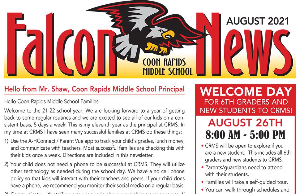  Screenshot of Falcon News newsletter