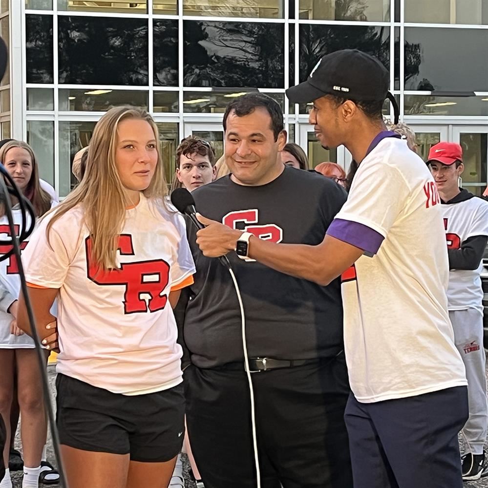  CRHS principal John Pena and students featured on a morning news show on the first day of 2022
