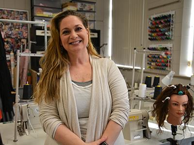 Kristin Shively poses in her classroom