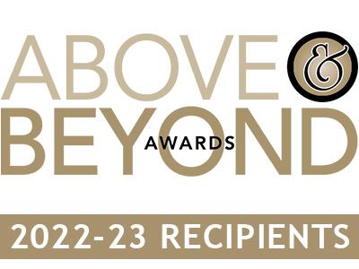 Above & Beyond text and 2022-23 recipients