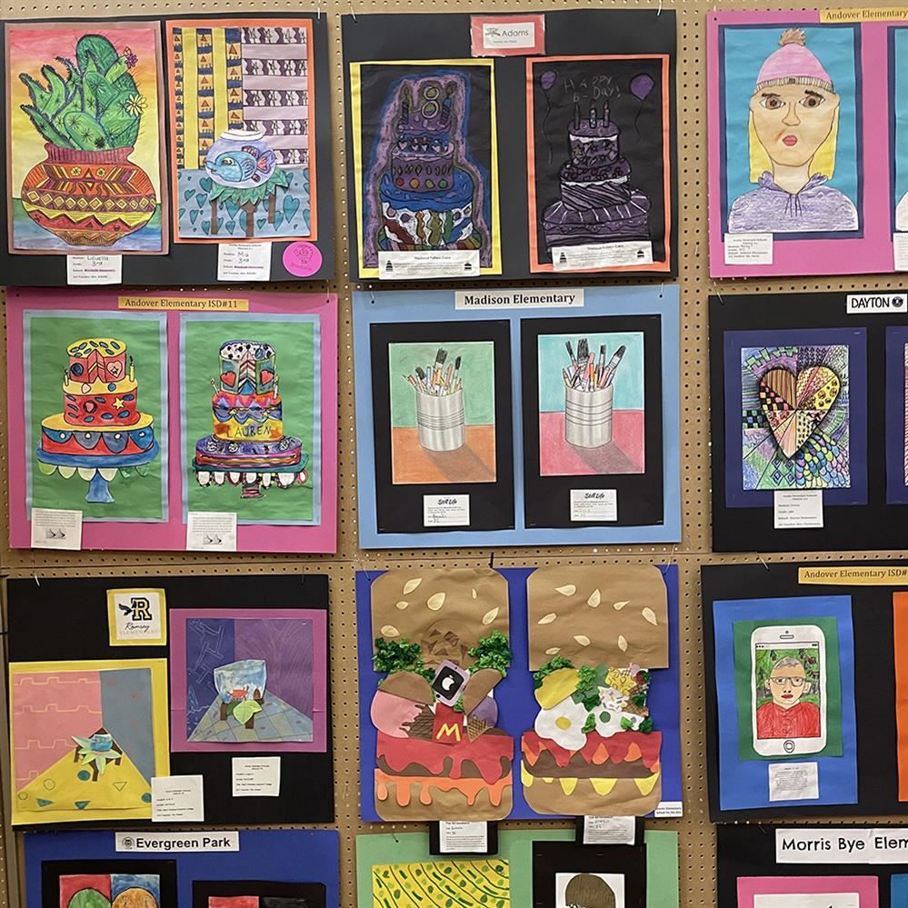  Artwork on display at the 2023 elementary art fair