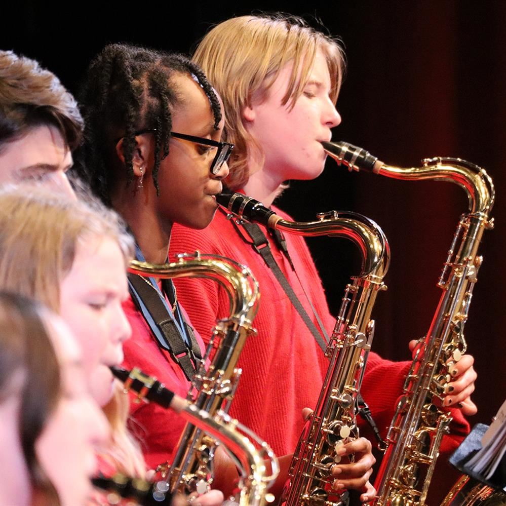  Students performing at the middle school jazz festival
