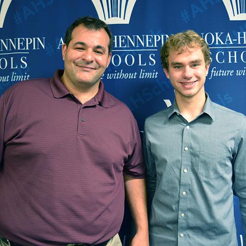 CRHS Principal John Pena and CRHS student Zach Simon