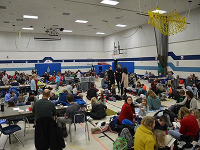 group of people in the gym