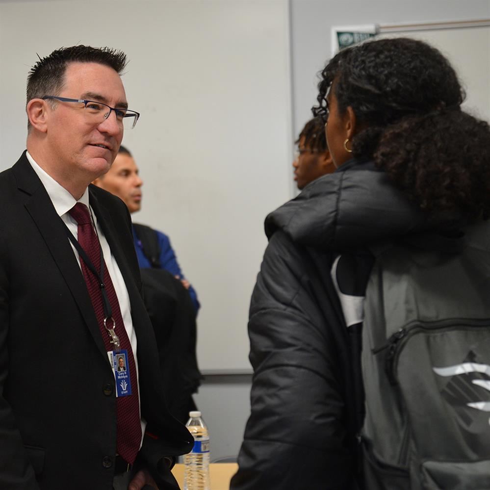  McIntyre interacting with student