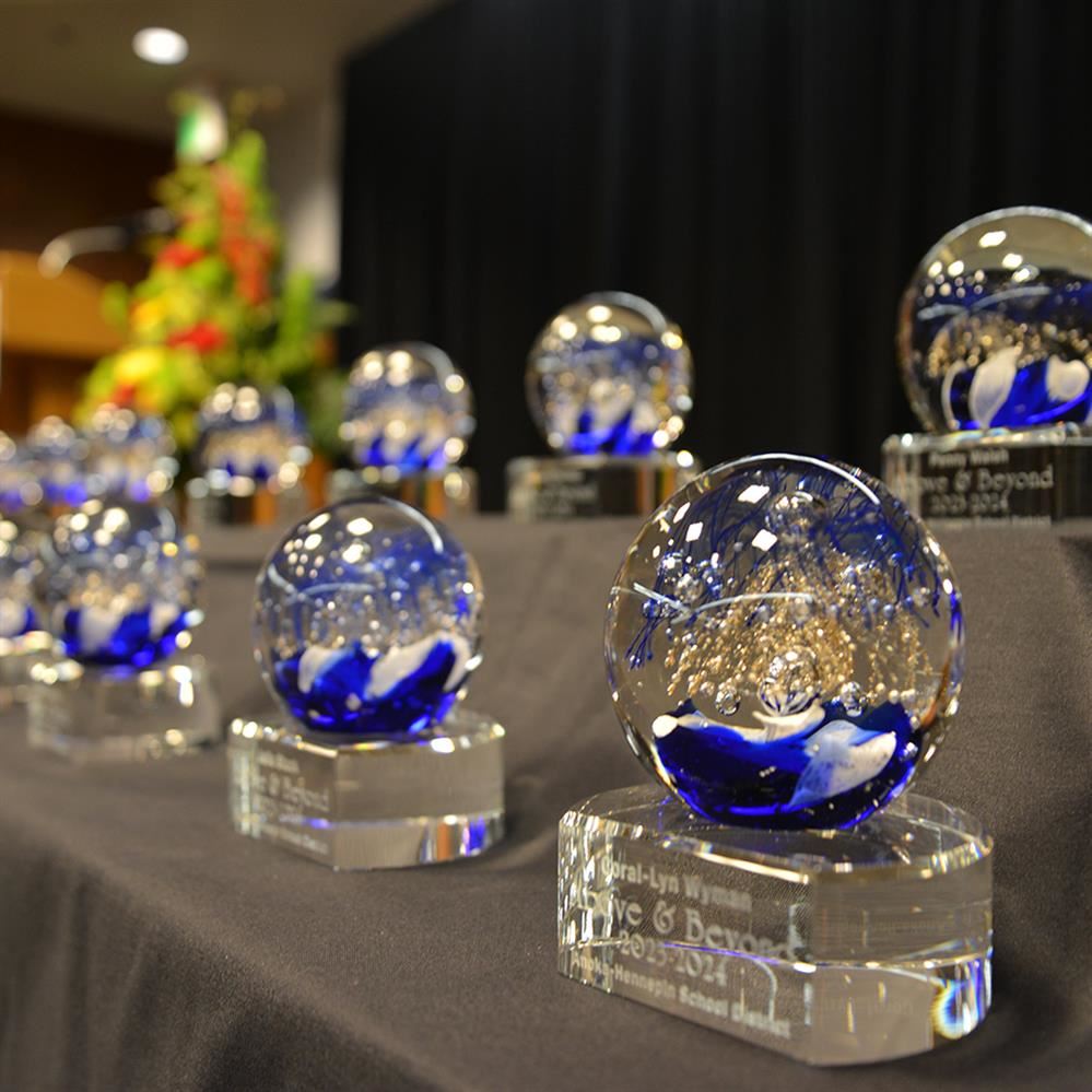  awards at a table
