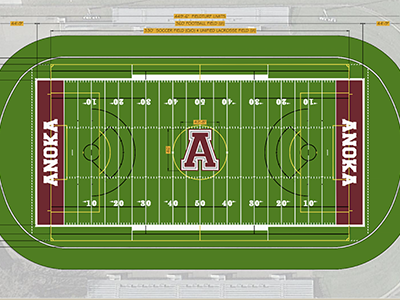 Drawings of turf at Anoka High School 