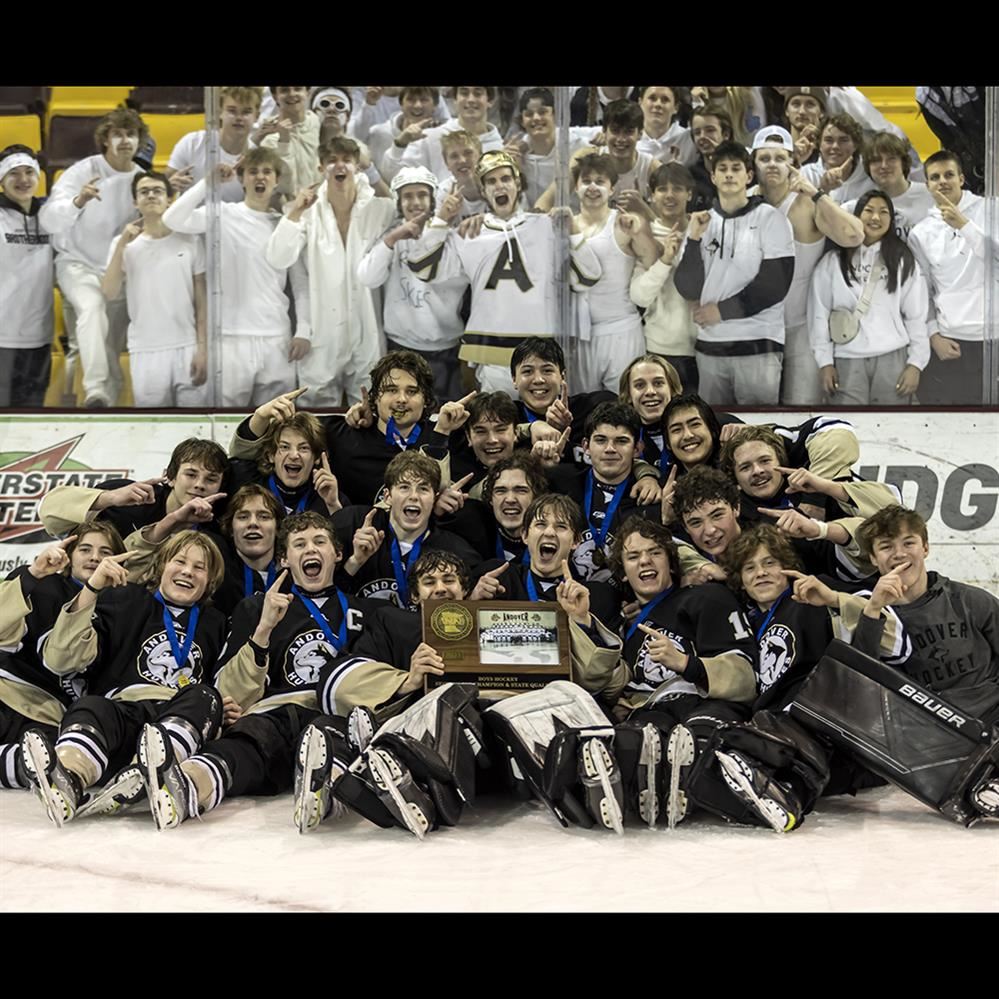  Andover High School boys' hockey team after winning section championship