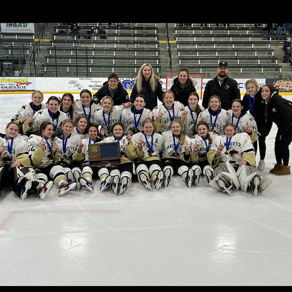  Andover High School girls hockey team after winning section championship
