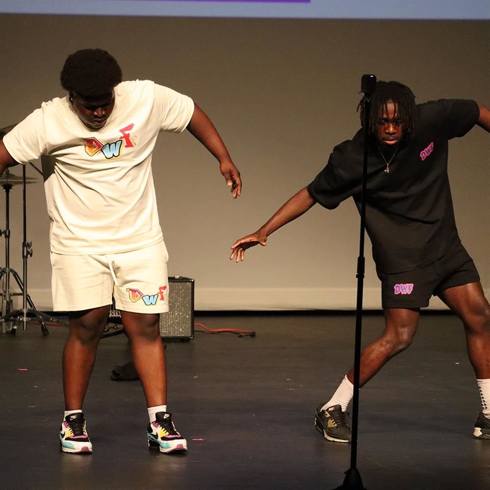  Two Andover High School students performing at the Multicultural Showcase May 16