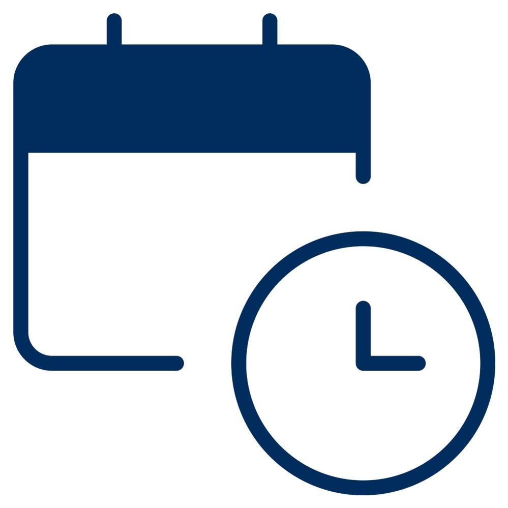  Blue calendar and clock icon