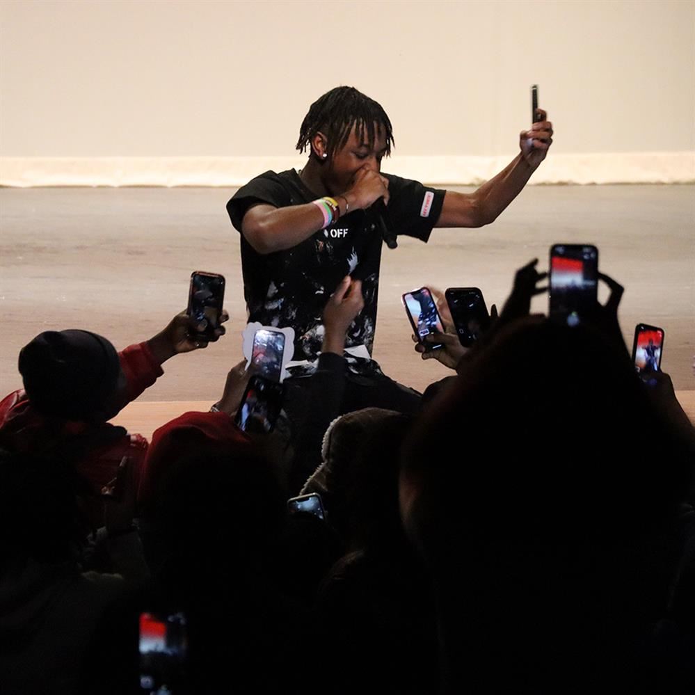 Champlin Park High School student performs at talent show on Feb. 1