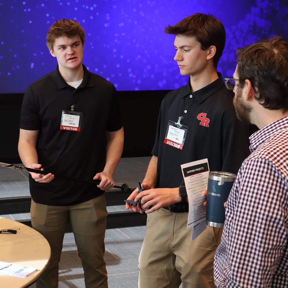  CRHS students present their capstone project at Medtronic