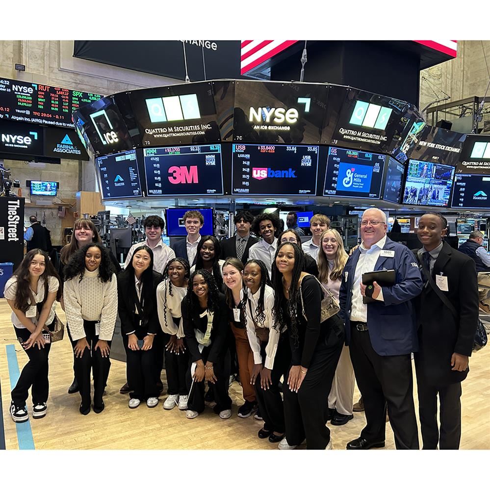  Anoka-Hennepin students visit the New York Stock Exchange during a November visit