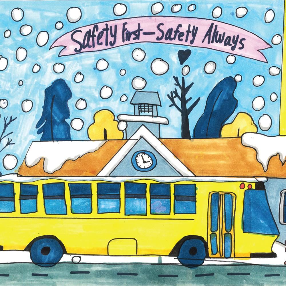  Maria Shinto's artwork of a bus with snow falling