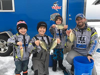 Matt Johnson on a family ice fishing outing 