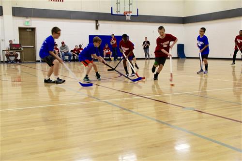 Teams compete in districtwide elementary school floor hockey tournament Teams compete in districtwide elementary school floor hockey tournament