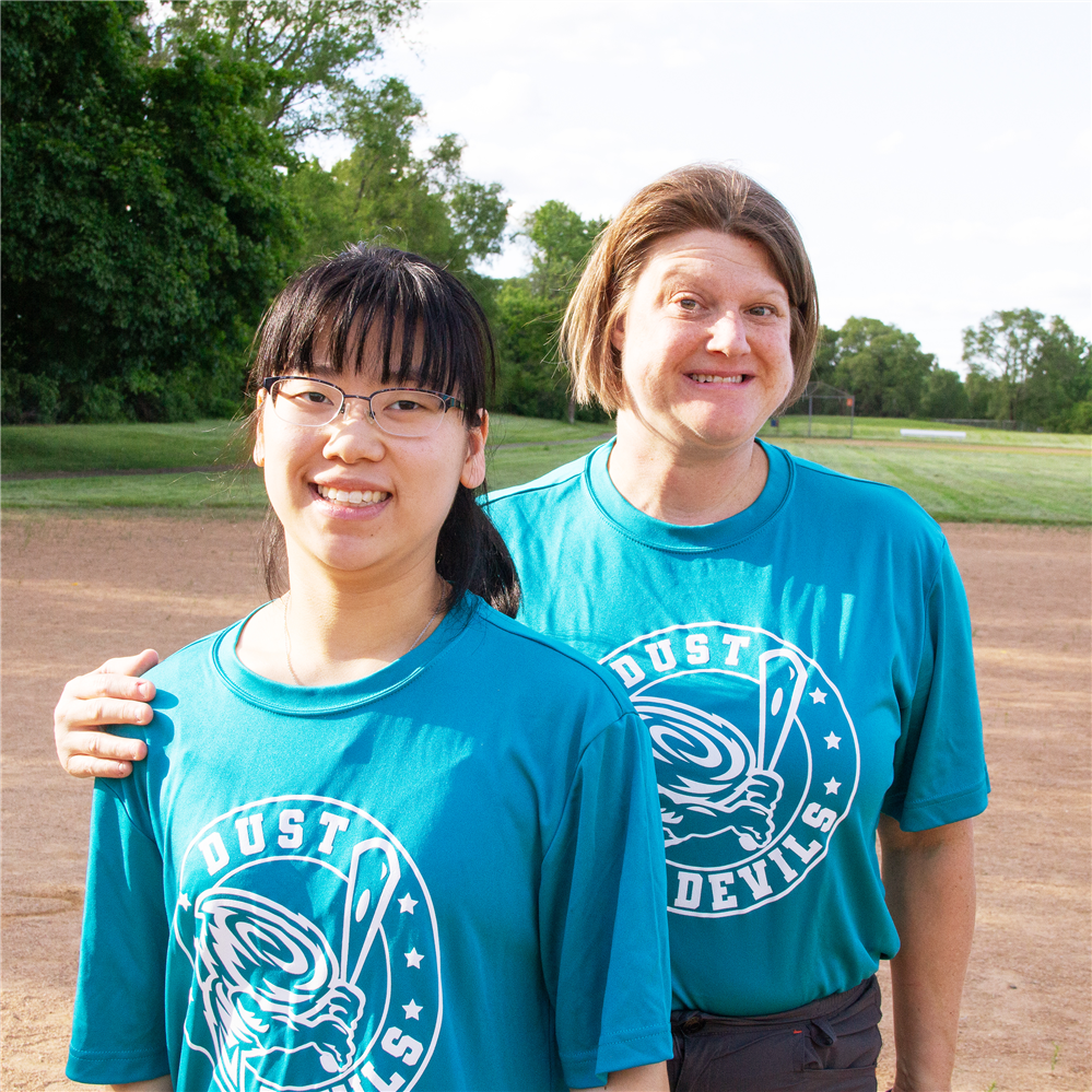  Two women on athletic field