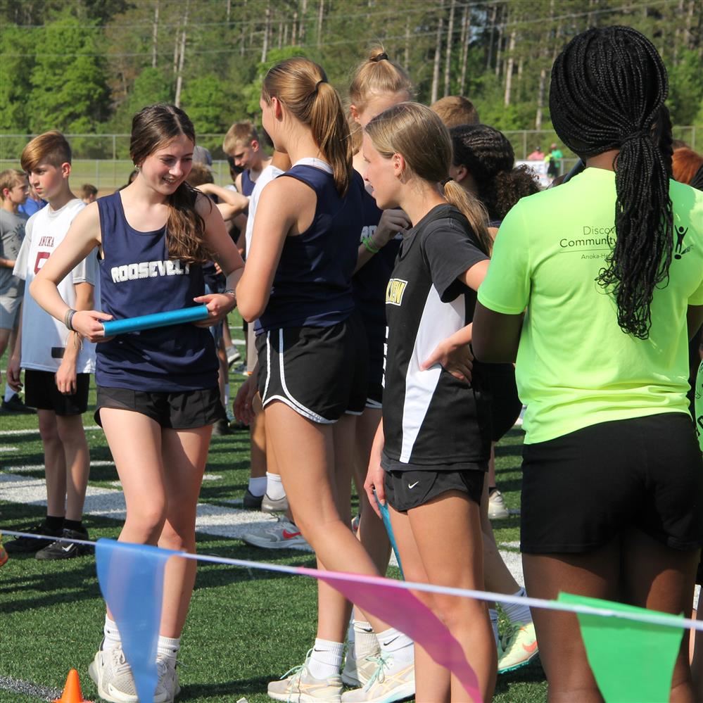  Middle school students during track meet