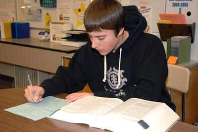 Taking a test 
